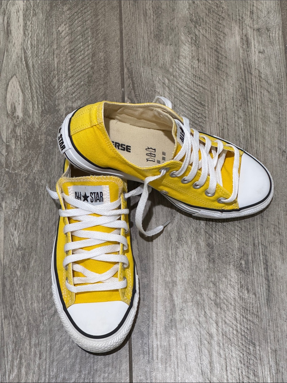 Converse Low Top Sneaker in Bright Yellow and White - Picture 2 of 10